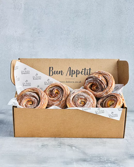 Five Da Bara Bakery Cinnamon Buns in Gift Pack Box